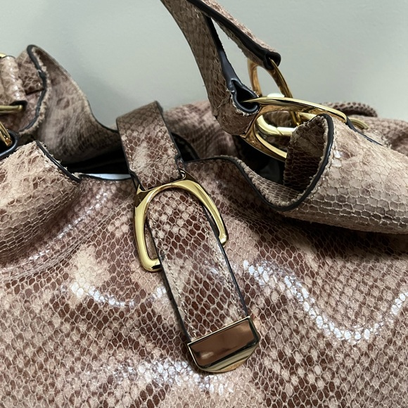 G.I.L.I Python Leather Slouch Large Tote Bag - Picture 3 of 13